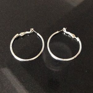 Medium Sized Silver Hoops